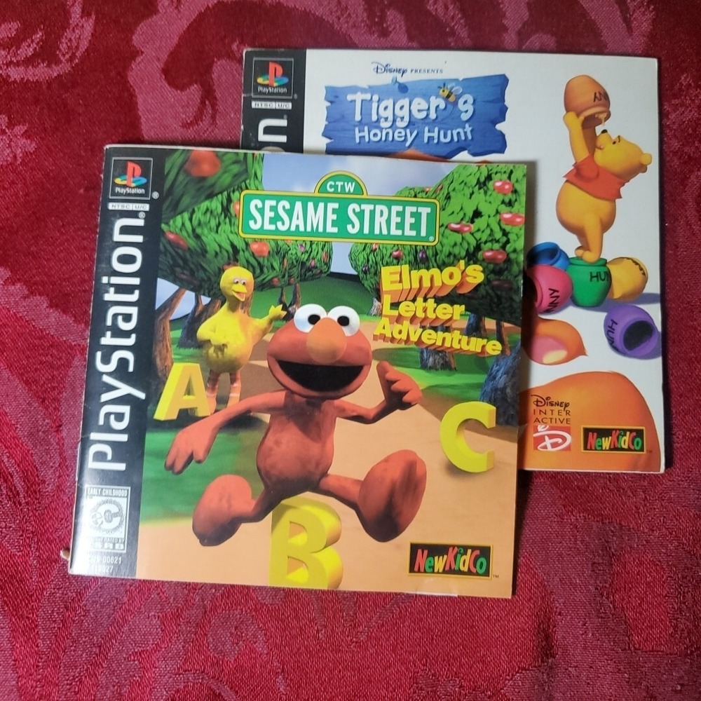 Sony PS1 2pc Manual Lot Kids Elmo's Letter Adventure Tigger's Honey Hunt Retro